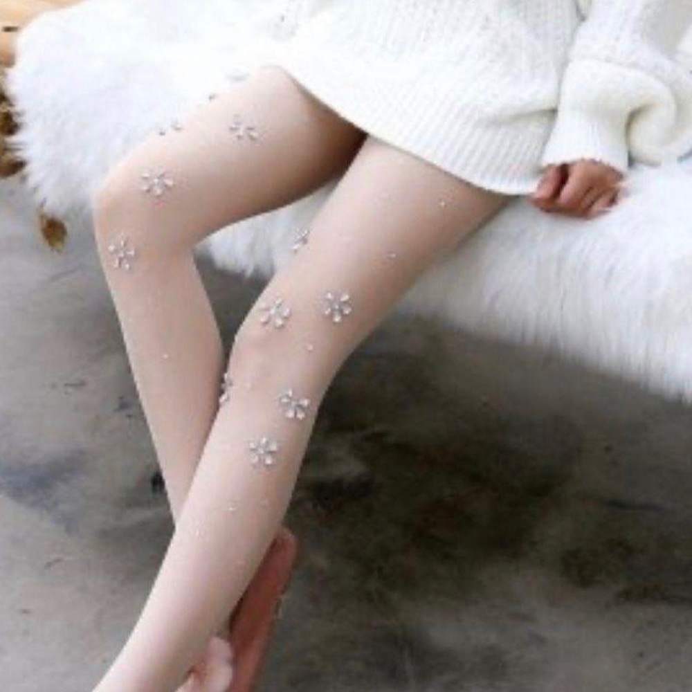 Feel Libration Embellished Sheer Tights in Nude fits all S, M, L, - Picture 2 of 5